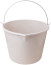 Plastic elastic construction bucket for mixing mortar with a 20 l spout