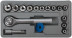Socket set 17 pcs 1/4"