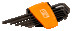 A set of elongated hexagonal L-shaped keys with a ball tip of 1.5 - 5 mm, 6 pcs, two-component holder
