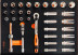 CUSTOR Tool Kit with Drive Square 3/8" 34 Pieces PRO-1-4