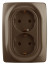 Розетка ЭРА Серия 12 12-2108-13 2X2P+E Schuko со шторками 16A-250В IP20 бронза