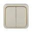 Two-key switch for open installation, circuit 5 (beige), Standard