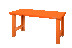 Heavy duty workbench, metal table top with adjustable height on 4 legs, orange, 1500 x 750 x 1030 mm
