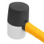 Rubber mallet, 225 g, black and white, fiberglass handle with TPR coating Denzel