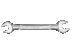 Double-sided horn wrench, 6x7 mm, chrome-plated, on a plastic information card