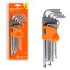 A set of hex keys inbus with a ball of 9 items (1.5,2,2.5,3,4,5,6,8,10 mm) formation.suspension AT-9-16