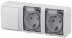 Block two sockets + Switch ERA Expert 11-7404-01 Dual IP54 16A-10AX-250V AC White