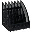 Paper tray vertical STAMP "Line", prefabricated, 6 compartments, black