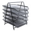 Berlingo horizontal paper tray "Steel&Style", 5 sections, metal, black