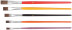 Artistic brushes, natural bristles, wooden handle, flat, set of 5 pcs.