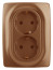 Розетка ЭРА Серия 12 12-2106-14 двойная с заземлением 2X2P+E Schuko 16A-250В IP20 медь