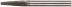 Carbide Pro ball, 3 mm pin (mini), conical with rounding