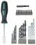 Set of 27 drill bits and bit attachments