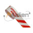 Protective tape ECONOMY LO-250/75 with the DANGER ZONE logo length 250m, width 75 mm, thickness 35 microns (White and red) MALIEN