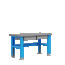 Industrial Metal Table 1500 mm PLC (RAL5015 and RAL7037) 115002