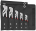 Набор переставных клещей-гаечных ключей KN-8603XXX в сумке-скрутке, 5 предметов, L-125/150/180/250/300 мм, хром, 1-к ручки