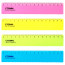 15cm STAMM ruler, plastic, with wavy edge, transparent, neon colors, assorted, European weight