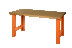 Heavy duty workbench MDF table top with adjustable height, 4 legs, orange, 1800 x 750 x 1030 mm