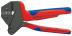 System crimping tool with integrated crimping profile for non-insulated, open plugs (plug width 4.8 and 6.3 mm), L-200 mm