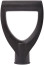 The handle for the shovels is plastic, the landing diameter is 38 mm