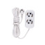Household extension cord series uHz-10-202, with grounding, 2 m, 2 sockets, 10 A Denzel