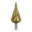 Step drill for holes for HSS CBN cable products, ground with a spiral groove and sharpening of the tip Ø 5,3 - 38,5 TiN
