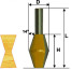 Edge cone cutter F28,6X45 mm 14°, shank 12 mm