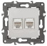 Розетка ЭРА Elegance 14-3108-01 информационная двойная 2хRJ45 IP20 белый