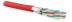 UFTP4-C6A-S23-IN-PVC-RD-500 (500 m) Twisted pair U/FTP cable, category 6a (10GBE), 4 pairs (23AWG), single-core (solid), each pair in a screen, without a common screen, PVC, red