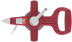 Geodetic tape measure, steel tape, red open plastic case 50 m