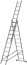 Three-section aluminum ladder, 3 x 10 steps, H=285/481/674 cm, weight 12.19 kg