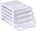 Block of 4 extendable STAMM trays, white body, transparent trays