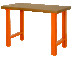 Heavy duty workbench MDF table top with 4 legs orange 1500 x 750 x 1030 mm