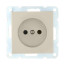 Socket without s/c, with blinds (beige) LK60