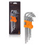 Set of L-shaped TORX inbus keys with otv. 9 items (T10, T15, T20, T25, T27, T30, T40, T45, T50) plast.suspension AT-9-22