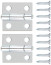 Universal hinges, set of 2 pcs., zinc 25 x 24 mm