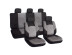 Velour car seat covers 10 items black and gray with a split back with zipper