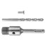 Drill guide for concrete crowns with SDS Plus shank