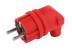 Вилка ЭРА V9-RED-IP44 каучуковая с заземлением 90 градусов 16A IP44 красная