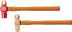Hammer with round head 230 gr AlCu handle wood, intrinsically safe 187A-1002, HORTZ