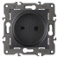 Розетка ЭРА Elegance 14-2105-05 2P 16A-250В IP20 антрацит