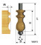 Фреза кромочная фигурная ф22,2х41мм хв 12мм, арт. 10573