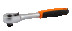 1/2" Reversible ratchet handle, with 60 teeth and 6° angle of action, 250 mm