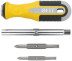 Screwdriver with adjustable stinger "Start", CrV steel, 6-in-1, 115 mm stitch, rubberized handle