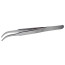 Высокоточный пинцет, с плоскими, закругленными, изогнутыми кончиками, нержавеющая сталь, антимагнитный, 120 мм