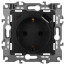 Розетка ЭРА Серия 12 12-4108-05 2P+E 16A-250В со шторками с USB type-A+C 5В-3А антрацит
