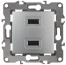 12-4110-03 ЭРА Устройство зарядное USB, 230В/5В-2100мА, IP20, Эра12, алюминий