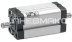 Compact pneumatic cylinder according to UNITOP RU-P/6-R/7, double-acting, piston diameter 80mm, stroke 40mm, hollow stainless steel threaded rod, magnet