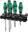 334 SK/6 Rack Screwdriver Set Kraftform Plus Lasertip + Stand, 6 items