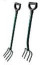 Garden forks with metal ergonomic handle and V-shaped handle